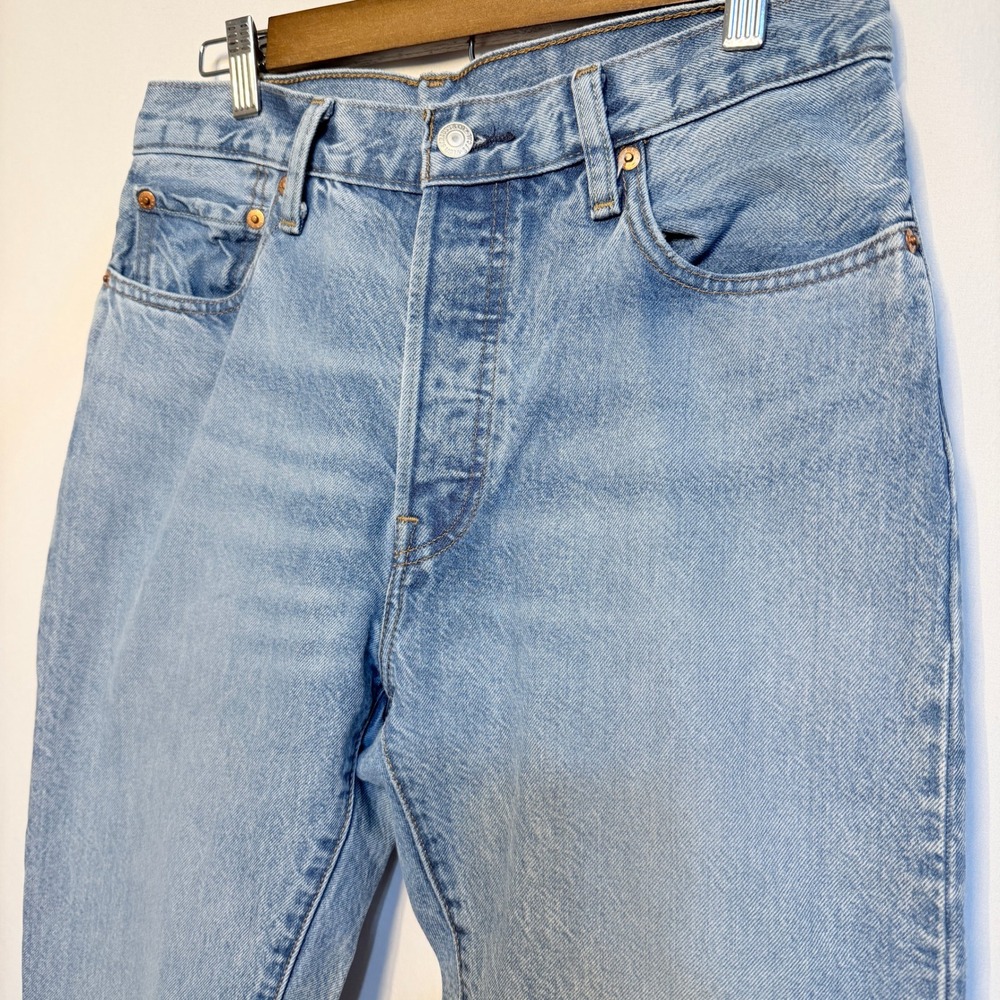 Levis Premium 501 Original Straight Leg Light Wash Jeans Mens W29 L32